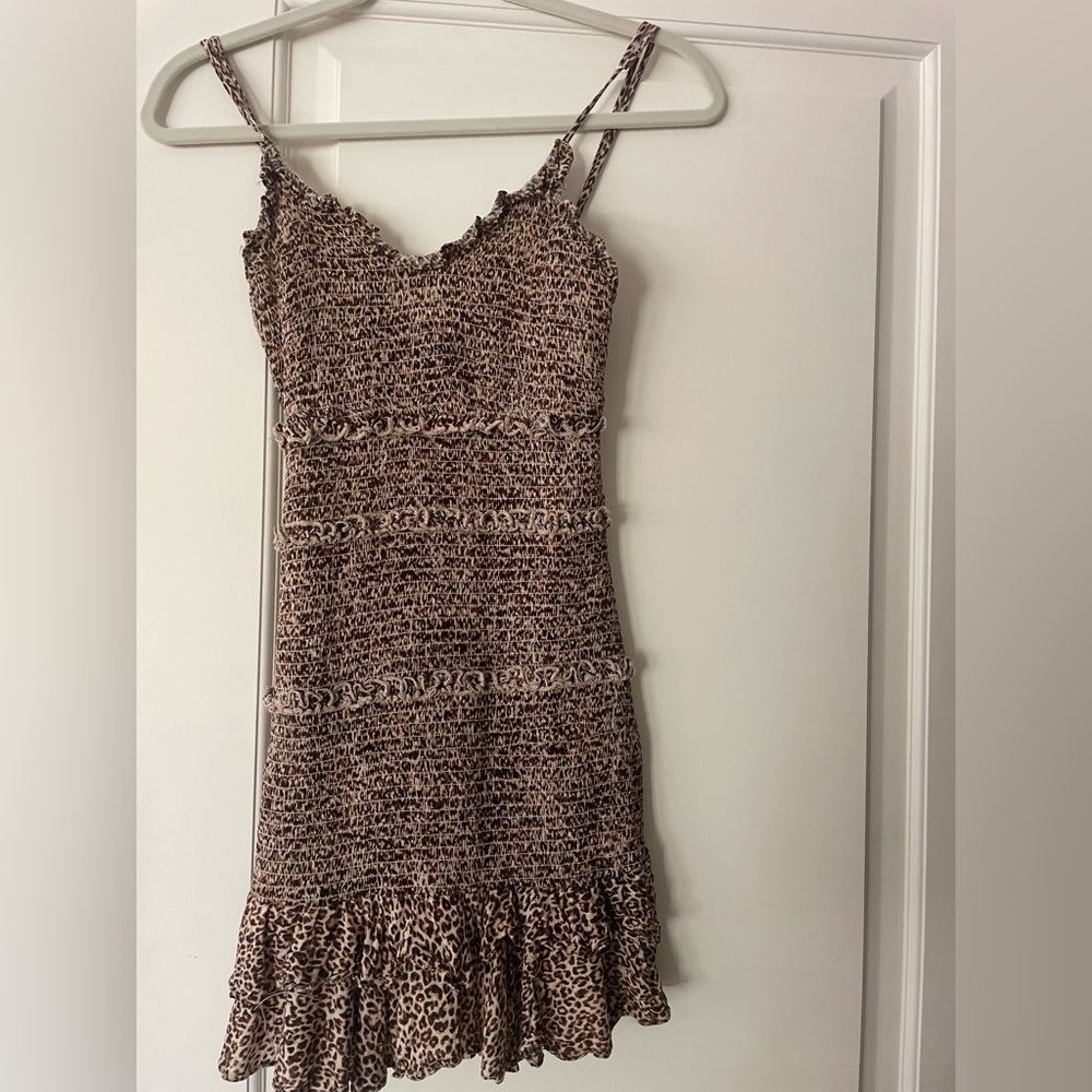 Olivaceous Mini Cheetah Dress